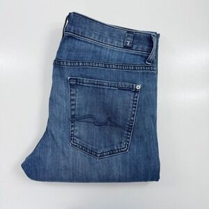7 For All Mankind Slimmy Jeans Mens 32 Blue Luxe Performance Slim Straight USA